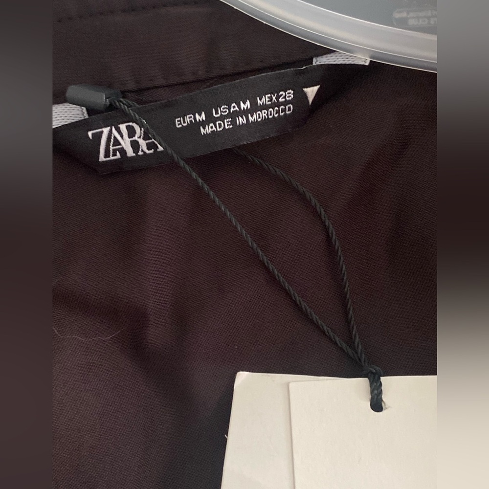 Zara Brown Long Sleeve Crop Button Down Shirt - Picture 4 of 5